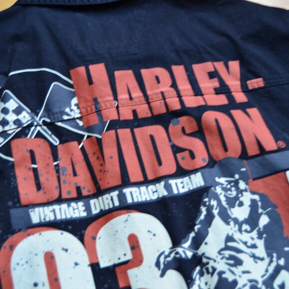 Harley-Davidson Men's Black Full Button Up Motorcycle Vest Size XXL Dirt Track - Picture 12 of 12
